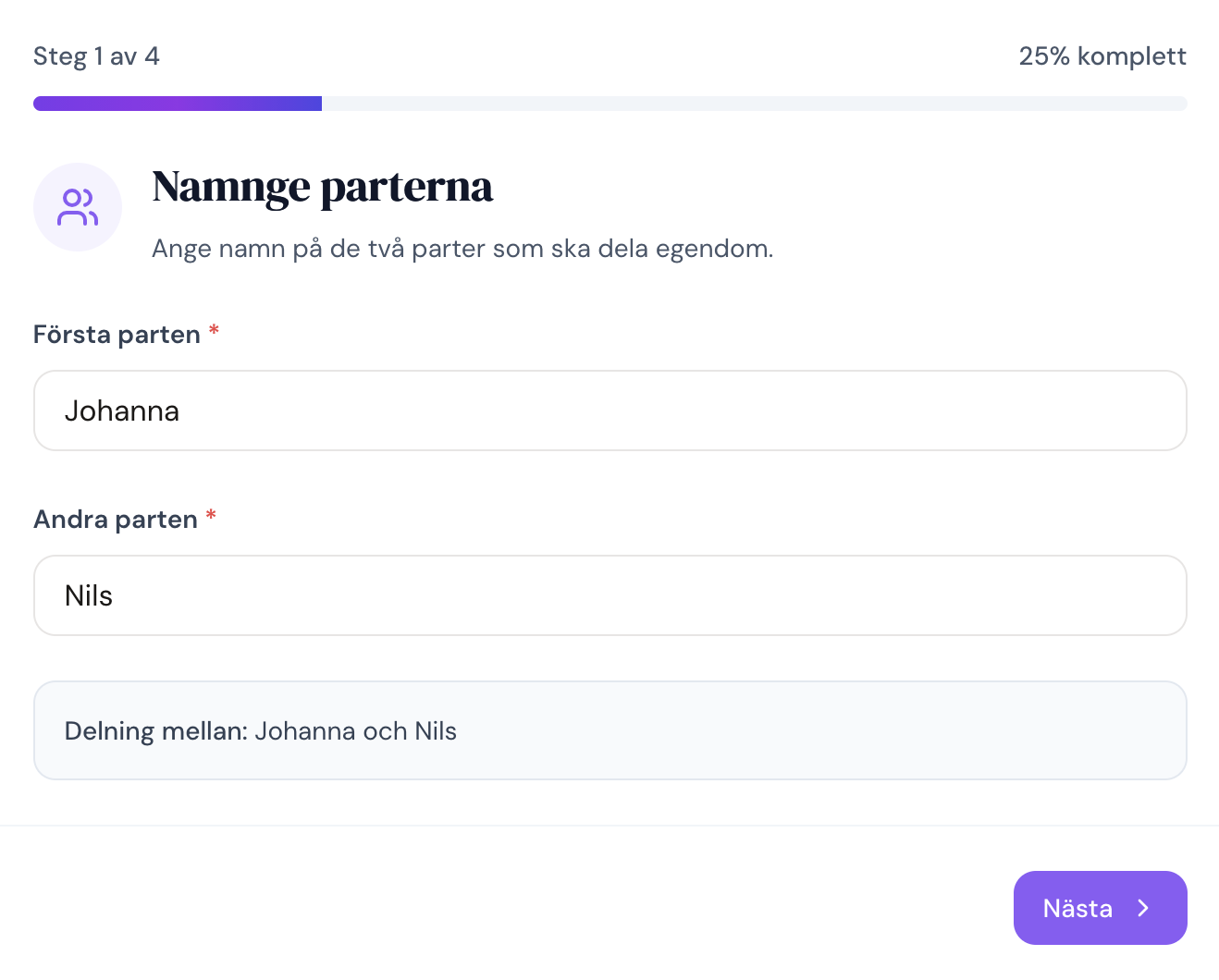 Bodelat – steg 1: Namnge parterna